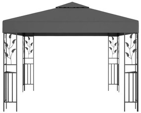 Pavilion cu sir de lumini LED, antracit, 3x3 m Antracit