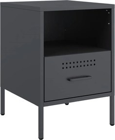 vidaXL Noptieră, antracit, 36x39x50,5 cm, oțel