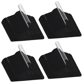 289922 vidaXL Set de umerașe anti-alunecare, 100 buc., negru, catifea