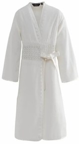 Halat elegant pentru femei DEMET, in cutie cadou L Alb crem / Ecru