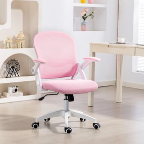 Vinsetto Scaun de Birou Ergonomic, Reglabil, cu Spătar din Plasă și Scaun Captusit, 65.5x61.5x88-97.5 cm, Roz | Aosom Romania