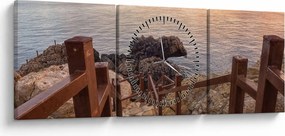 Tablou - Coborâre la mare (cu ceas) (90x30 cm)