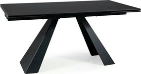 Masa extensibila SALVADORE CERAMIC, negru mat cu efect de marmura, sti