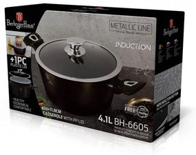 Oala cu capac Metallic Line Shiny Black Edition BerlingerHaus BH 6605