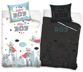 Super Boy lenjerie de pat care luminează în întuneric 160×200cm, 70x80 cm