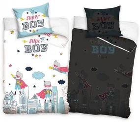 Super Boy lenjerie de pat care luminează în întuneric 160×200cm, 70x80 cm