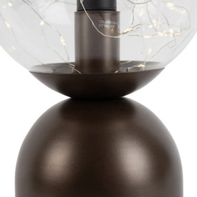 Lampă de masă Hotel Chic bronz închis cu sticlă transparentă, incl. cablu de lumină E27 - Pallon Trend