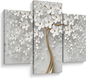 Tablou cu copac alb cu flori (90x60 cm)