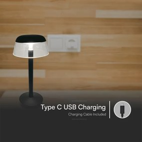 Lampă LED tactilă reîncărcabilă dimabilă de masă LED/3W/5V 3000-6000K negru