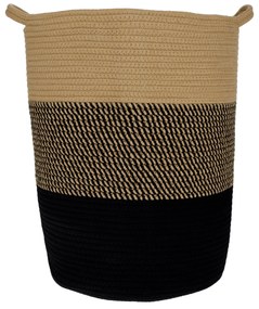 Coş tricotat natural/ model/ negru, 35x45 cm VIDAN