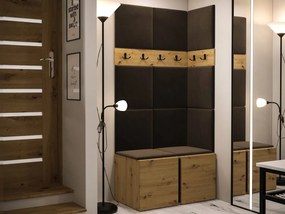 Mobilier hol Tovenaz I (Stejar artisan + Negru + maro) . 1104767