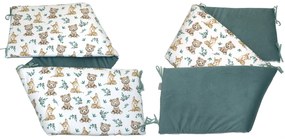 Aparatoare laterala patut, 2 fete, Teddy, velvet khaki, 180 x 35 cm
