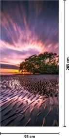 Fototapet pentru ușă - Plaja la apus de soare (95x205cm)