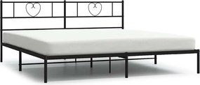 vidaXL Cadru de pat metalic cu tăblie, negru, 193x203 cm