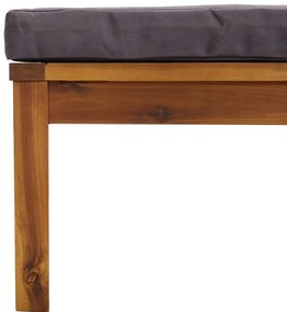 Set mobilier de gradina cu perne, 5 piese, lemn masiv acacia Morke gra, colt + 2x mijloc + suport pentru picioare + masa, 1