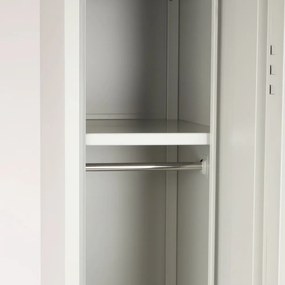 Dulap metalic cu bancă, 60 x 85 x 185 cm, închidere cilindră, gri - RAL 7035