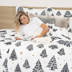 Lenjerie de pat din microflanel 4Home FrostedTrees, 140 x 220 cm, 70 x 90 cm, 140 x 220 cm, 70 x 90 cm