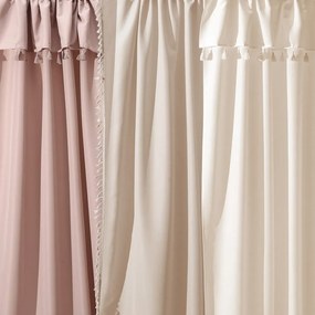 Perdea crem Astoria cu ciucuri pe o bandă de legare 140 x 260 cm