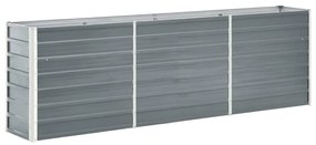 vidaXL Strat înălțat de grădină, gri, 240x40x77 cm, oțel galvanizat