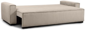 Canapea extensibila cu trei locuri si taburet SMART SET, crem