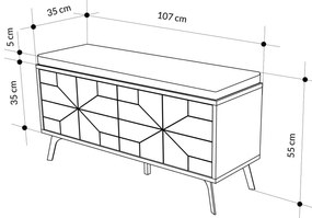 Dulap pentru pantofi Stejaren (Alb) . 1102083