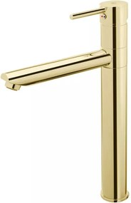Baterie lavoar inalta FDesign Flusso monocomanda auriu lucios