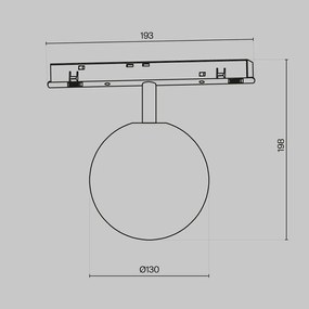 Spot LED, accesoriu pentru sina magnetica Exility, Luna alb 3000K
