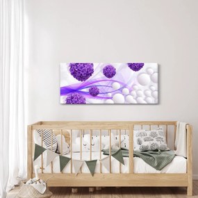 Obraz - Bilă, bile mici, flori (120x50 cm)