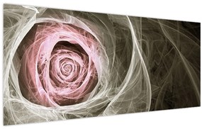 Tablou - Abstract trandafir roz deschis roz (120x50 cm)