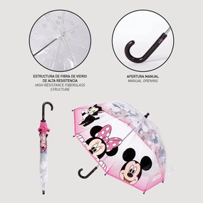 Disney Minnie Make Me Happy umbrelă transparentă pentru copii Ø71 cm