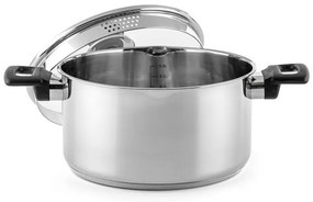 Cratiță Luigi Ferrero Sophia FR-3404, 22x12 cm, 4.2 l, Oțel 18/10, Capac din sticlă, Inducție, Inox