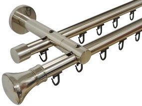 Galerie dubla PRINDERE PERETE suport universal TEAVA PROFIL -PRINCE /19 -INOX (Alege marime: 180 cm)
