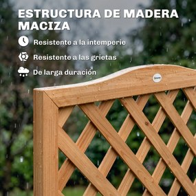 Outsunny Jardinieră cu grilaj din lemn pentru plante cățărătoare cu 2 cutii pliabile Base de Listones 73x70x170 cm Natural | Aosom Romania