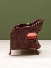 Fotoliu portocaliu din rattan cu perna de sezut, "Pigmento"