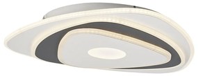 Plafonieră de design albă cu formă organică gri închis, incl. LED cu dimmer - Taylor