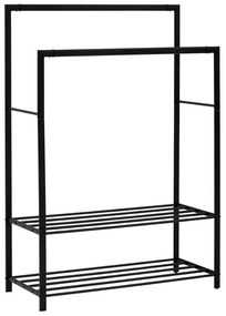 Suport haine dublu Athena, metal negru, 117 x 50 x H170 cm