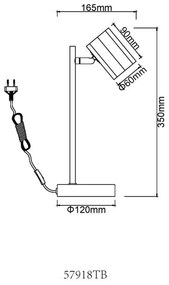 Lampa de masa cu Spot metal negru JAMES