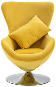 248468 vidaXL Scaun ou rotativ, cu pernă, galben, catifea
