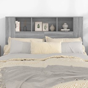 Tăblie de pat cu dulap, gri sonoma, 140x18,5x104,5 cm