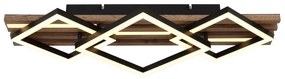 Plafoniera LED riflaj MDF cu efect de lemn OBRIEN