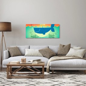 Tablou - Balenă veselă în mare (120x50 cm)