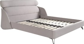 Pat dublu tapitat design LUX Light grey 180x200cm