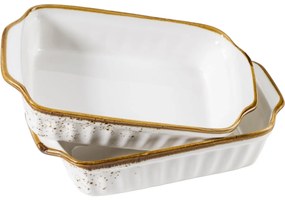 Mäser Set de 2 farfurii de copt Pintar Puncte maroalb 23 x 14,5 cm