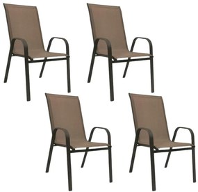 Set 4 bucati scaune de gradina TAVERNO maro/negru