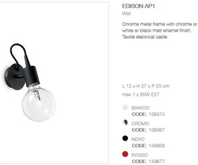 Aplica moderna EDISON AP1 BIANCO 138374