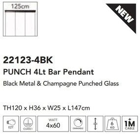 Lustra cu 4 pendule design modern minimalist Punch 4Lt
