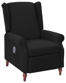 342229 vidaXL Fotoliu de masaj rabatabil, negru, material textil