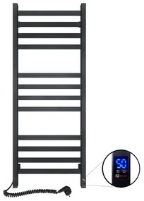 Radiator de baie tip scară AVANGARD cu termostat 459W/230V, 120,6cm, IP44, negru, stânga