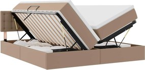 vidaXL Pat cu storage Cappuccino 180 x 200 cm Piele artificială