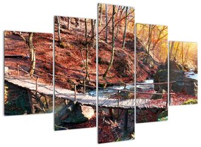 Tablouri - drum de toamnă prin pădure (150x105cm)